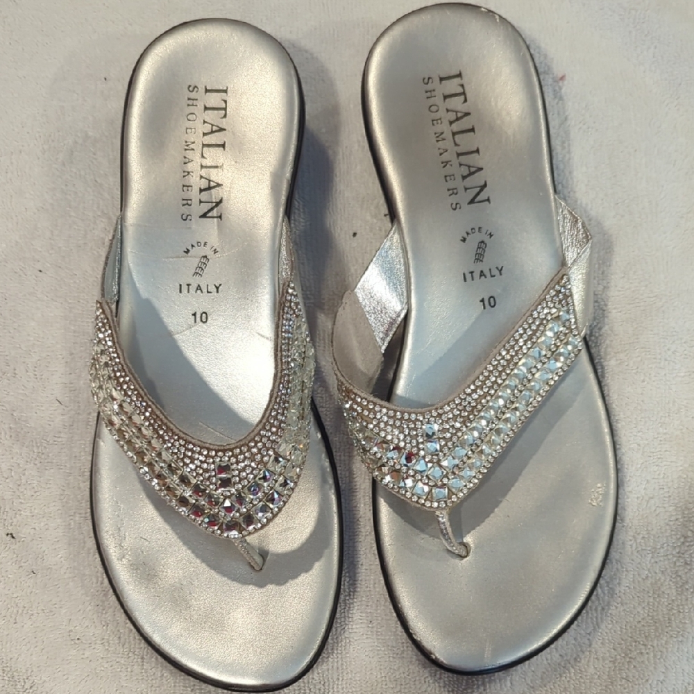 Italian Shoemakers Sparkling Silver Sandals